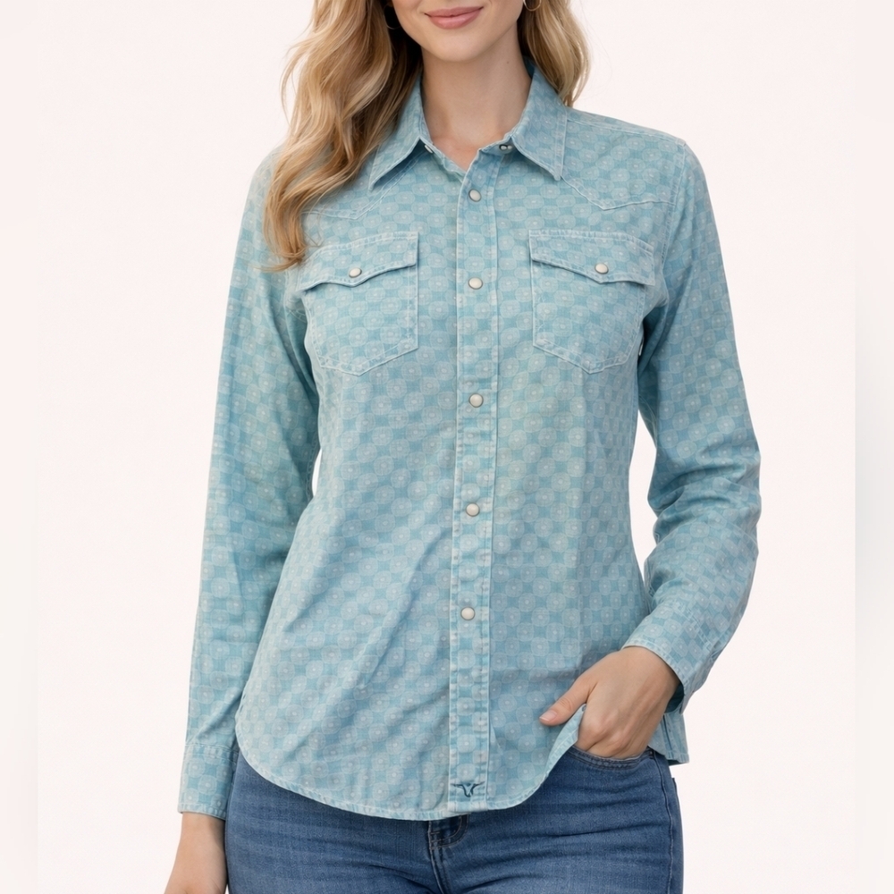 Wrangler 20X competition optical illusion snap western shirt